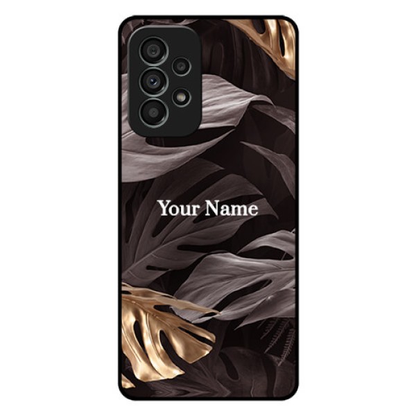 Galaxy A73 5G Personalised Glass Phone Case - Wild Leaves digital paint Design Galaxy A73 5G Personalised Glass Phone Case - Wild Leaves digital paint Design