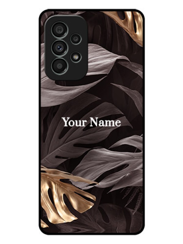 Custom Galaxy A73 5G Personalised Glass Phone Case - Wild Leaves digital paint Design