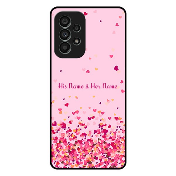 Galaxy A73 5G Photo Printing on Glass Case - Floating Hearts Design