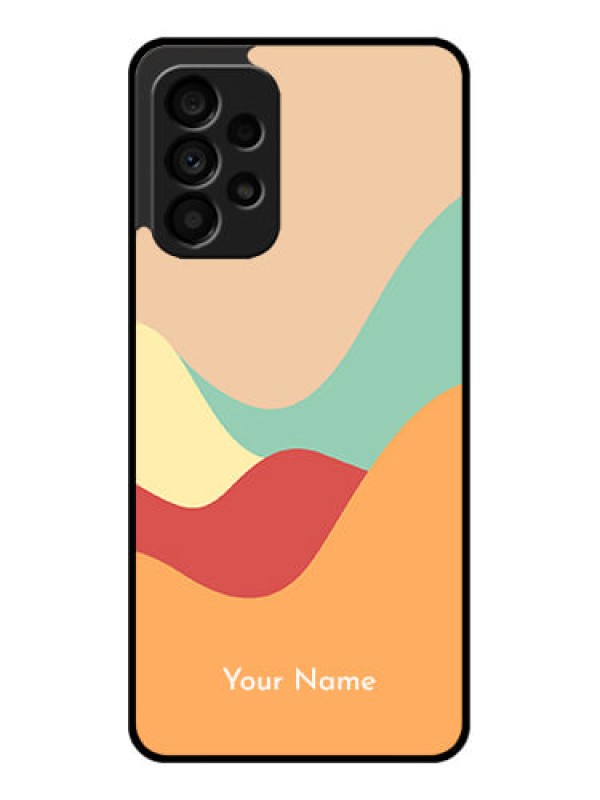Custom Galaxy A73 5G Personalized Glass Phone Case - Ocean Waves Multi-colour Design
