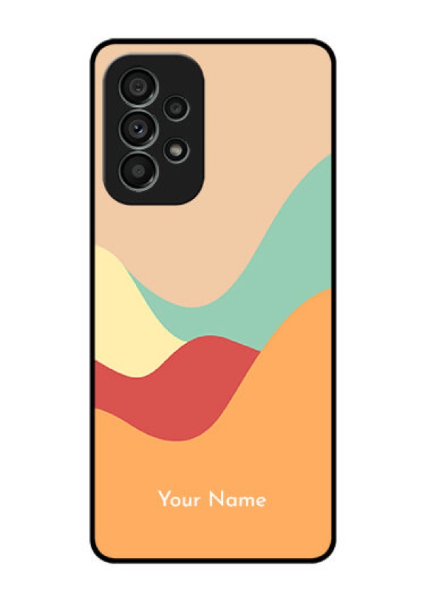 Galaxy A73 5G Personalized Glass Phone Case - Ocean Waves Multi-colour Design