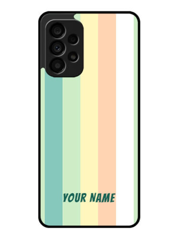 Custom Galaxy A73 5G Photo Printing on Glass Case - Multi-colour Stripes Design