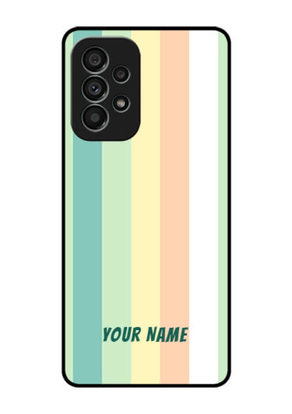 Galaxy A73 5G Photo Printing on Glass Case - Multi-colour Stripes Design