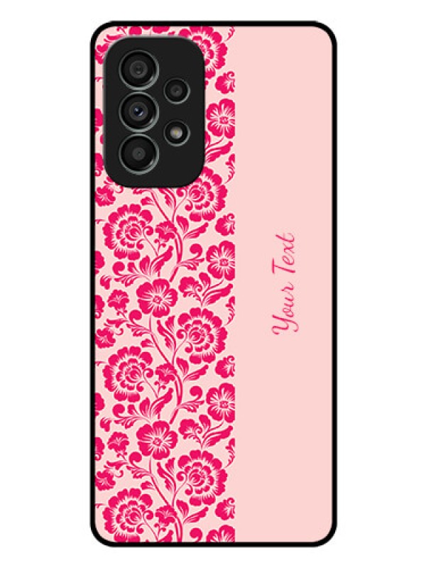 Custom Galaxy A73 5G Custom Glass Phone Case - Attractive Floral Pattern Design