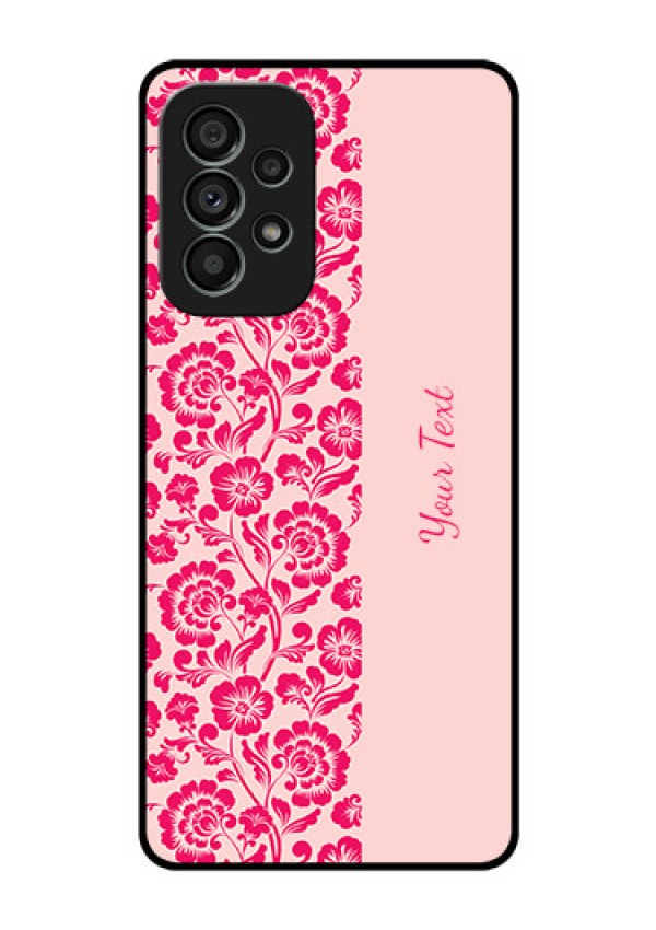Galaxy A73 5G Custom Glass Phone Case - Attractive Floral Pattern Design
