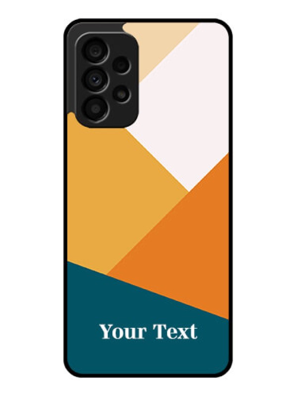 Custom Galaxy A73 5G Personalized Glass Phone Case - Stacked Multi-colour Design