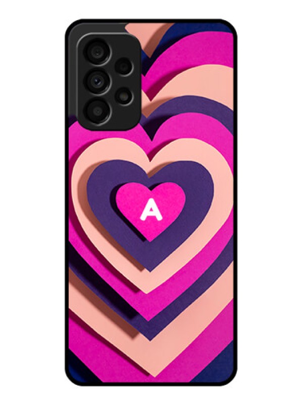Custom Galaxy A73 5G Custom Glass Mobile Case - Cute Heart Pattern Design