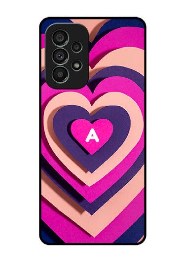 Galaxy A73 5G Custom Glass Mobile Case - Cute Heart Pattern Design
