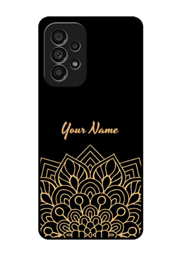 Galaxy A73 5G Custom Glass Phone Case - Golden mandala Design