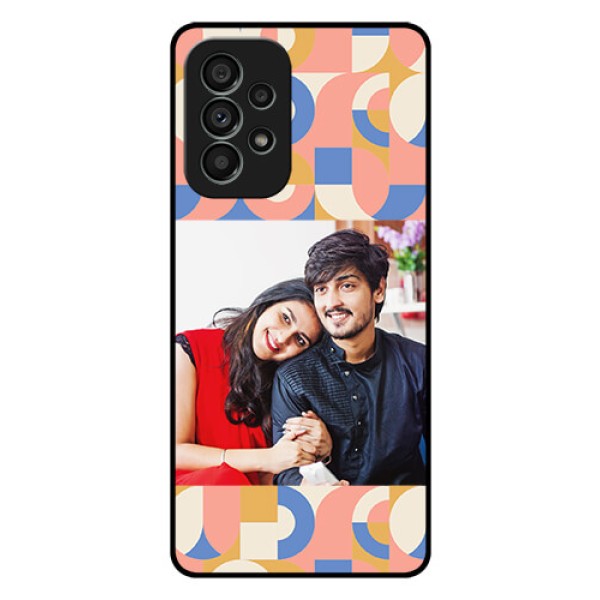 Galaxy A73 5G Photo Printing on Glass Case - Semi-circle Maze Pattern Design Galaxy A73 5G Photo Printing on Glass Case - Semi-circle Maze Pattern Design