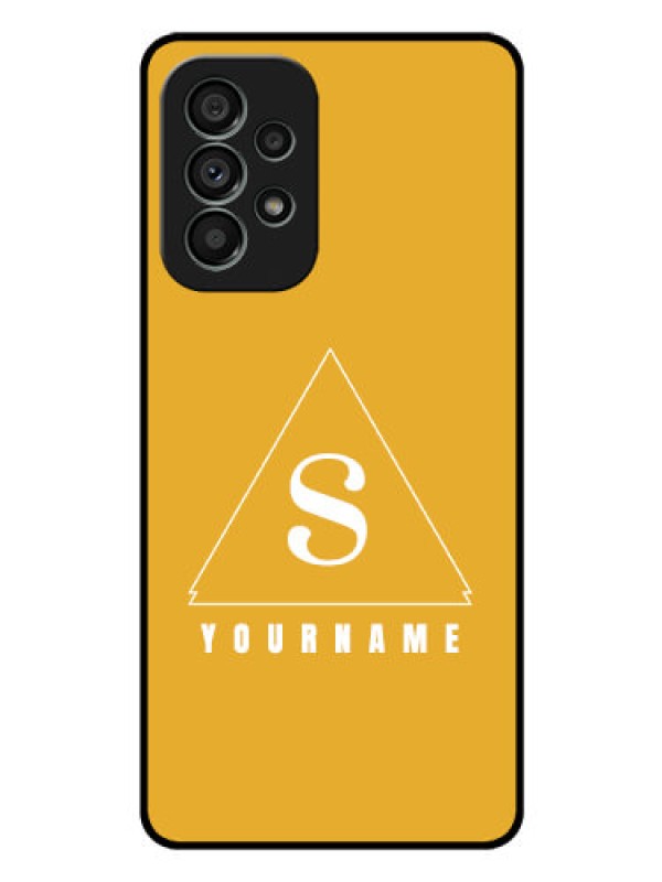 Custom Galaxy A73 5G Personalized Glass Phone Case - simple triangle Design