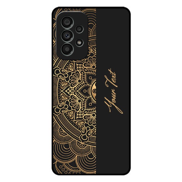 Galaxy A73 5G Photo Printing on Glass Case - Mandala art with custom text Design Galaxy A73 5G Photo Printing on Glass Case - Mandala art with custom text Design