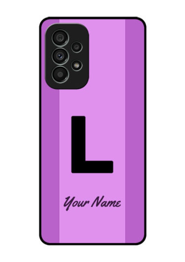 Galaxy A73 5G Custom Glass Phone Case - Tricolor custom text Design