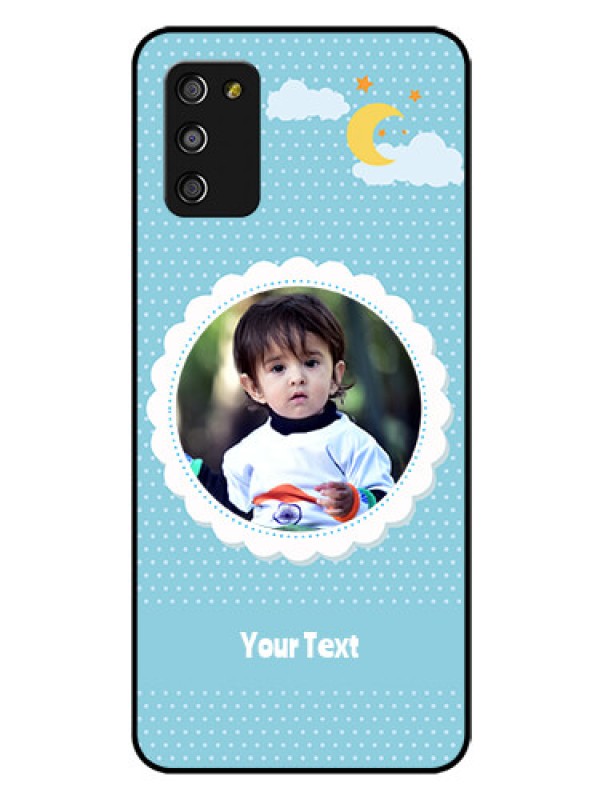 Custom Galaxy F02s Personalised Glass Phone Case  - Violet Pattern Design