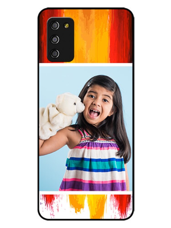Custom Galaxy F02s Personalized Glass Phone Case  - Multi Color Design