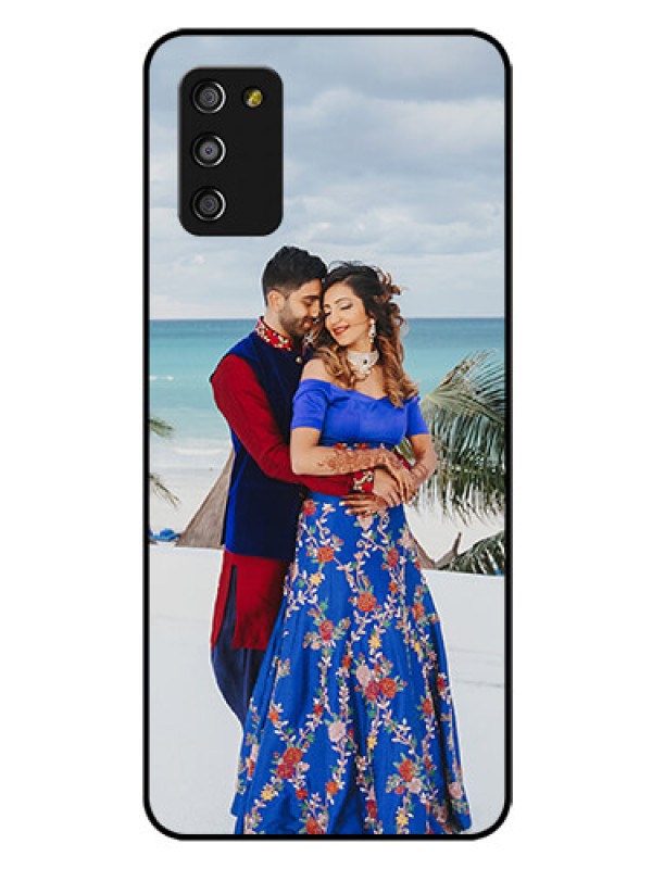 Custom Galaxy F02s Photo Printing on Glass Case  - Upload Full Picture Design