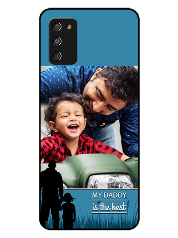 Custom Galaxy F02s Custom Glass Mobile Case  - Best dad design 