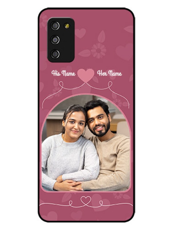 Custom Galaxy F02s Photo Printing on Glass Case  - Love Floral Design