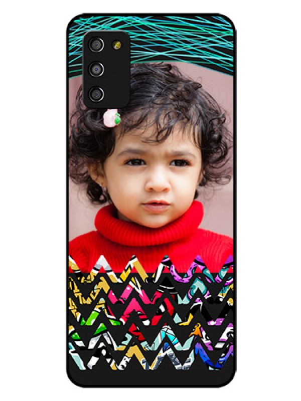 Custom Galaxy F02s Personalized Glass Phone Case  - Neon Abstract Design