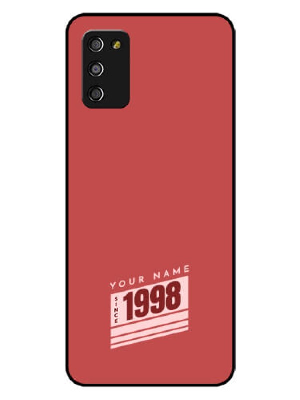 Custom Galaxy F02s Custom Glass Phone Case - Red custom year of birth Design