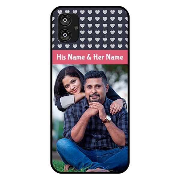 Samsung Galaxy F04 Custom Glass Mobile Case - Love Symbols Design