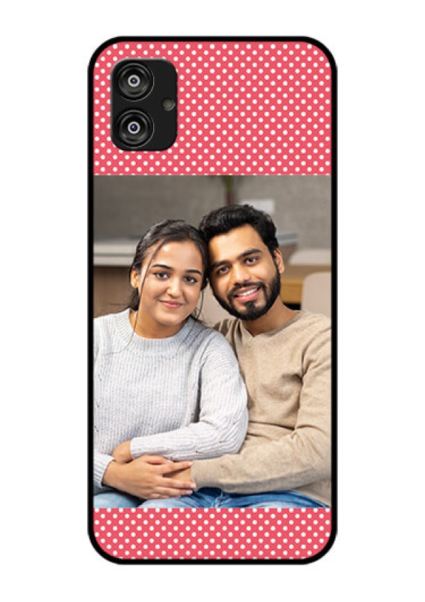 Samsung Galaxy F04 Custom Glass Phone Case - White Dotted Design