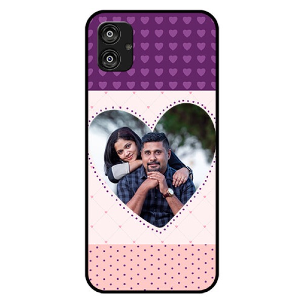 Samsung Galaxy F04 Custom Glass Phone Case - Violet Love Dots Design Samsung Galaxy F04 Custom Glass Phone Case - Violet Love Dots Design