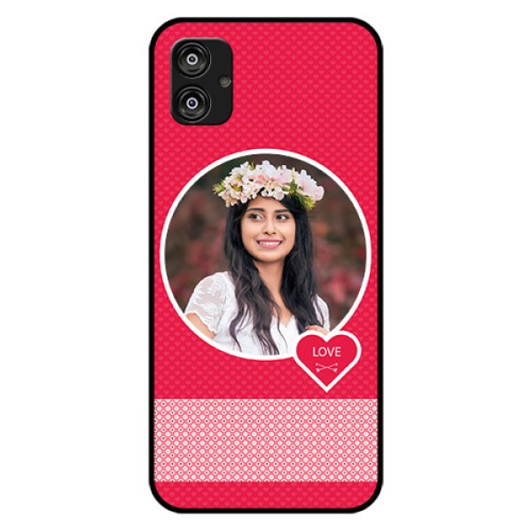 Samsung Galaxy F04 Personalised Glass Phone Case - Pink Pattern Design