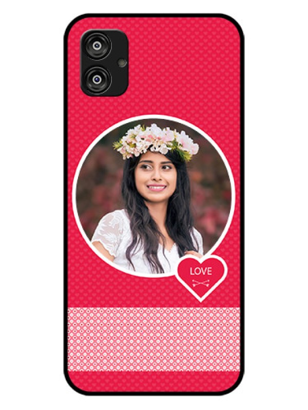 Custom Samsung Galaxy F04 Personalised Glass Phone Case - Pink Pattern Design