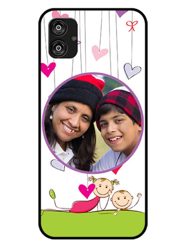 Custom Samsung Galaxy F04 Photo Printing on Glass Case - Cute Kids Phone Case Design
