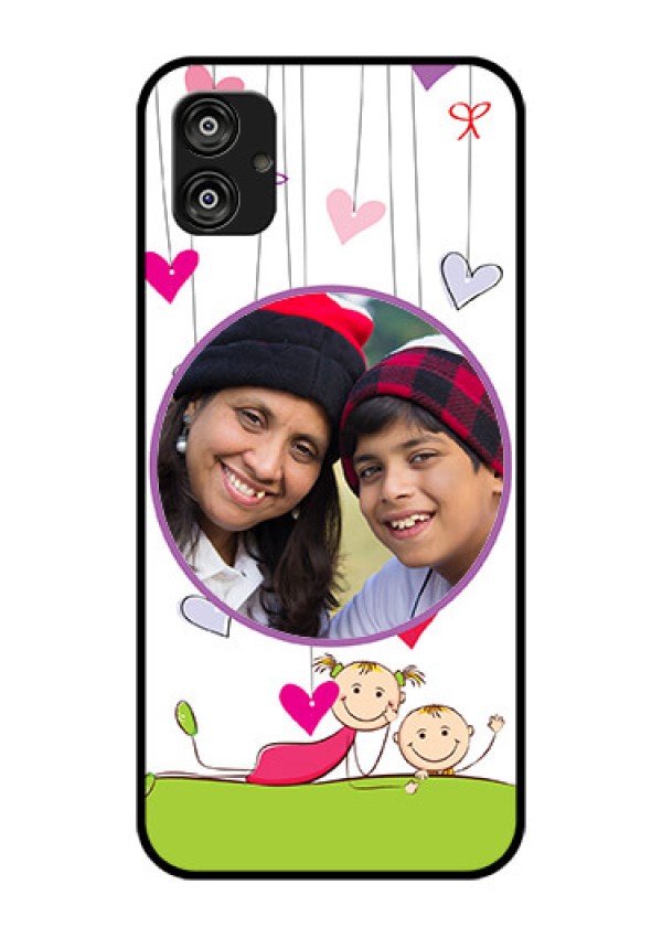 Samsung Galaxy F04 Photo Printing on Glass Case - Cute Kids Phone Case Design