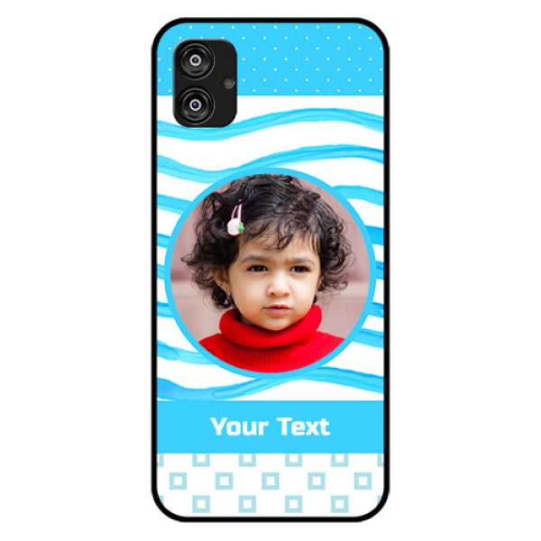 Samsung Galaxy F04 Custom Glass Phone Case - Simple Blue Case Design Samsung Galaxy F04 Custom Glass Phone Case - Simple Blue Case Design