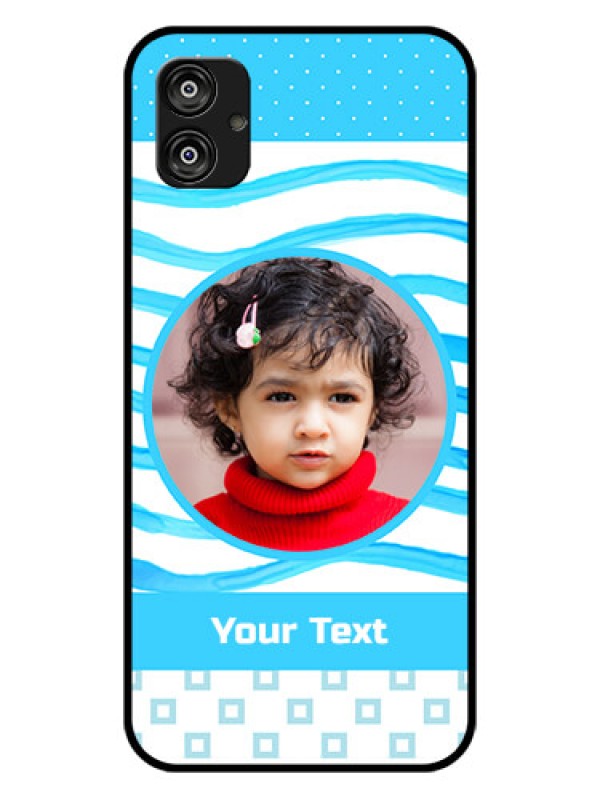 Custom Samsung Galaxy F04 Custom Glass Phone Case - Simple Blue Case Design