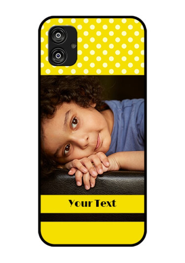 Samsung Galaxy F04 Custom Glass Phone Case - Bright Yellow Case Design