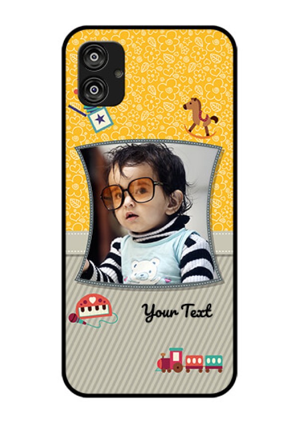 Samsung Galaxy F04 Personalized Glass Phone Case - Baby Picture Upload Design