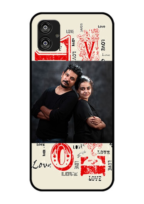 Samsung Galaxy F04 Photo Printing on Glass Case - Trendy Love Design Case