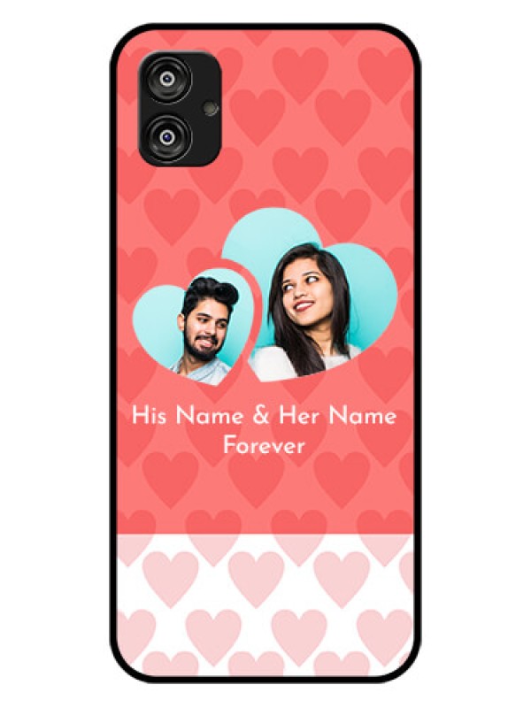 Custom Samsung Galaxy F04 Personalized Glass Phone Case - Couple Pic Upload Design