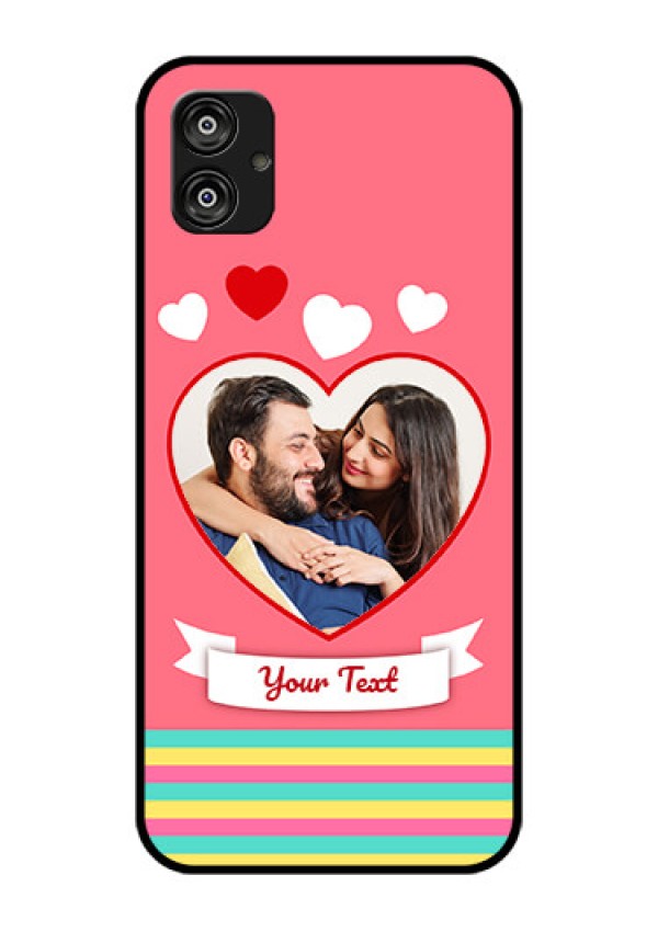 Samsung Galaxy F04 Photo Printing on Glass Case - Love Doodle Design