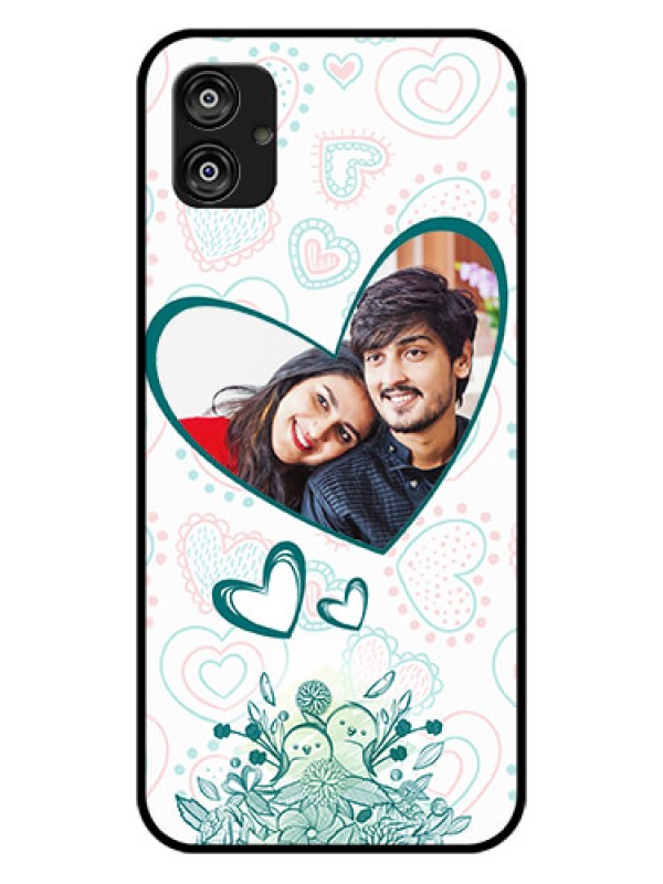 Custom Samsung Galaxy F04 Photo Printing on Glass Case - Premium Couple Design
