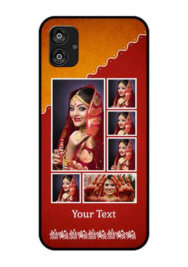 Samsung Galaxy F04 Personalized Glass Phone Case - Wedding Pic Upload Design