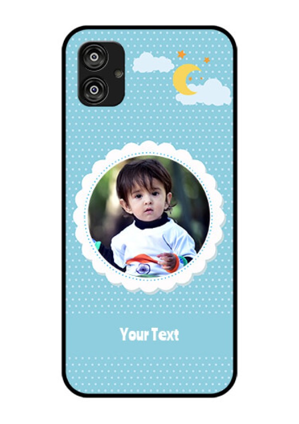 Samsung Galaxy F04 Personalised Glass Phone Case - Violet Pattern Design