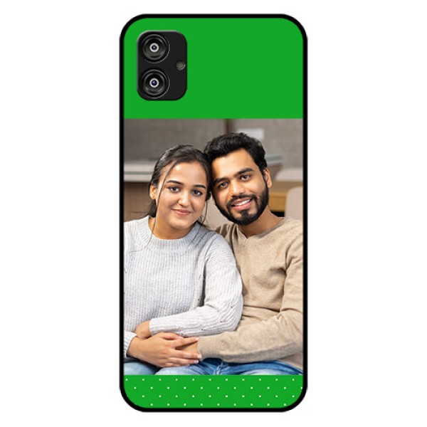 Samsung Galaxy F04 Personalized Glass Phone Case - Green Pattern Design Samsung Galaxy F04 Personalized Glass Phone Case - Green Pattern Design