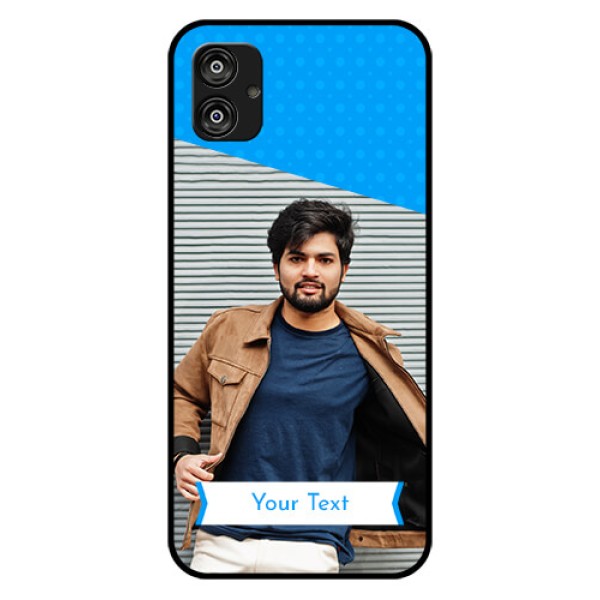 Samsung Galaxy F04 Photo Printing on Glass Case - Simple Blue Color Design Samsung Galaxy F04 Photo Printing on Glass Case - Simple Blue Color Design