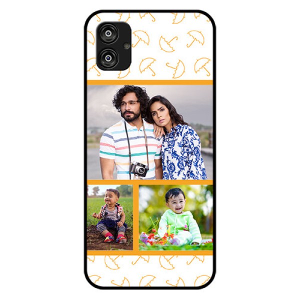 Samsung Galaxy F04 Custom Glass Mobile Case - Yellow Pattern Design