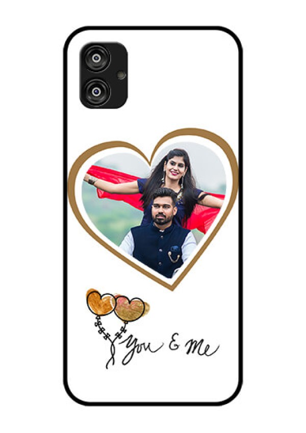 Samsung Galaxy F04 Custom Glass Mobile Case - You & Me Design
