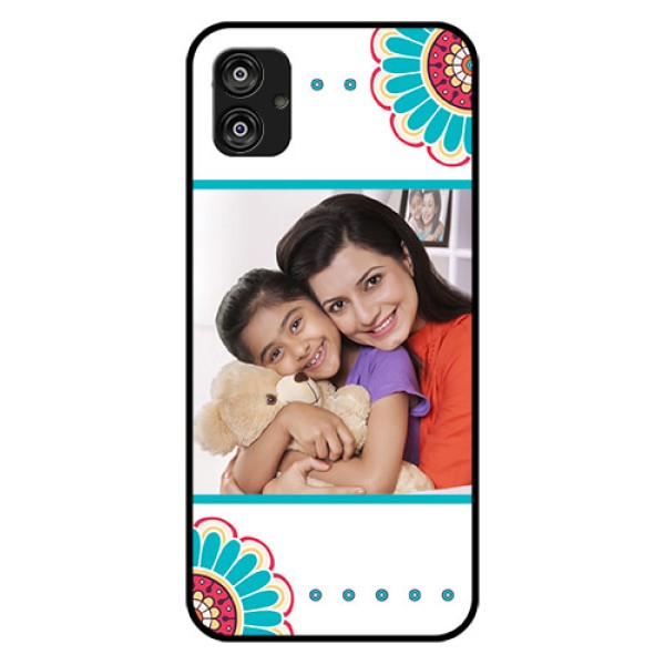 Samsung Galaxy F04 Custom Glass Phone Case - Flower Design