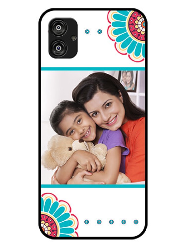 Custom Samsung Galaxy F04 Custom Glass Phone Case - Flower Design