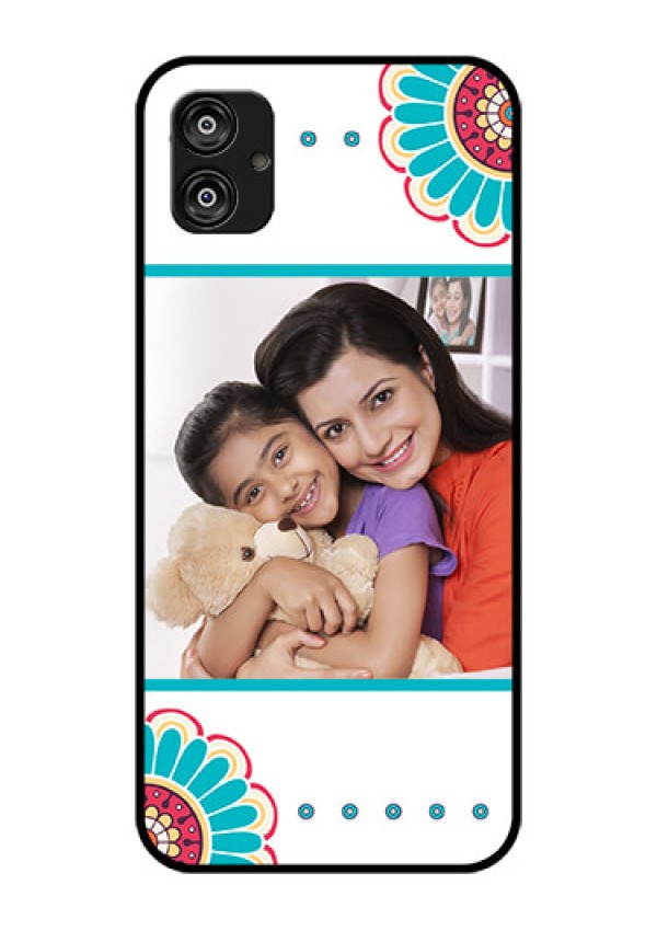 Samsung Galaxy F04 Custom Glass Phone Case - Flower Design