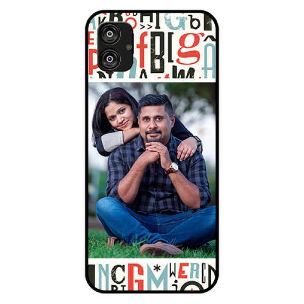 Samsung Galaxy F04 Personalized Glass Phone Case - Alphabet Design