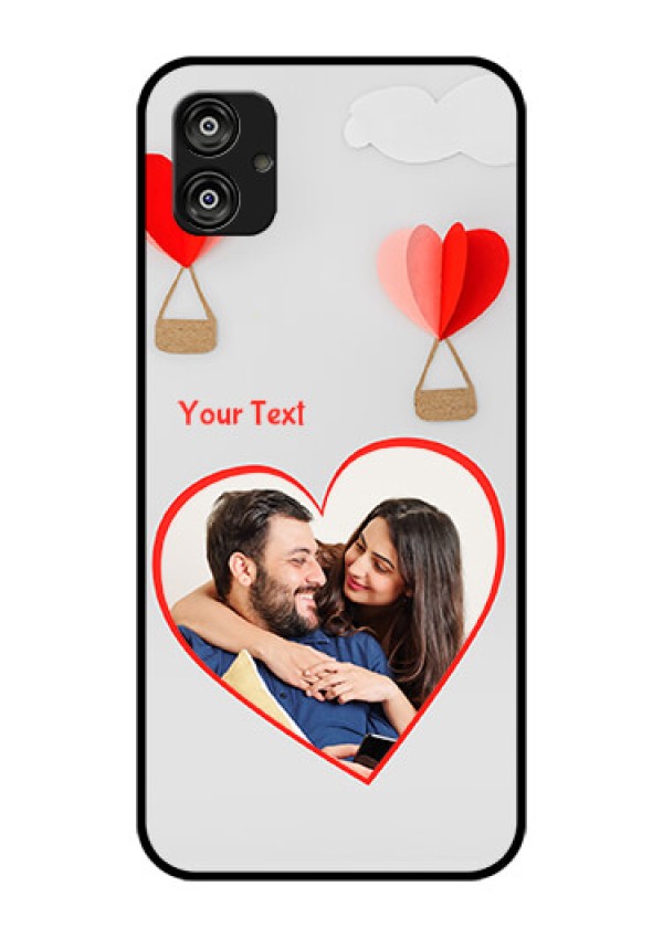 Samsung Galaxy F04 Custom Glass Mobile Case - Parachute Love Design
